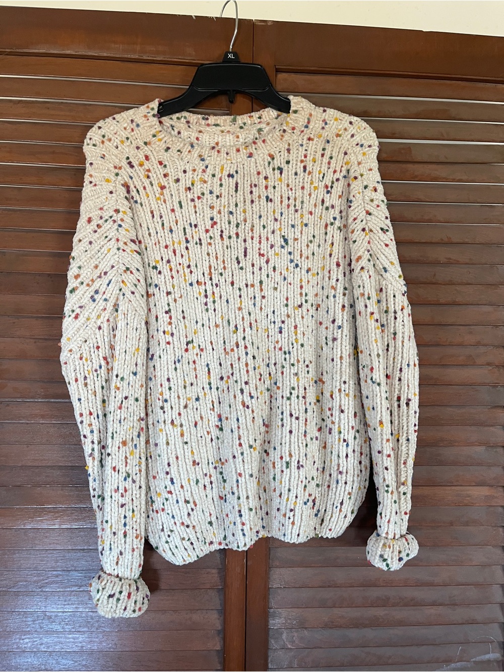 Cream Speckled Knit Sweater